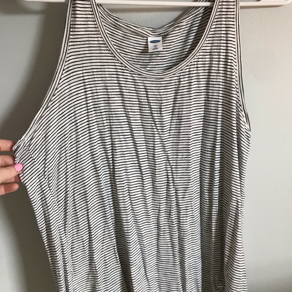 Black and white striped tank top
